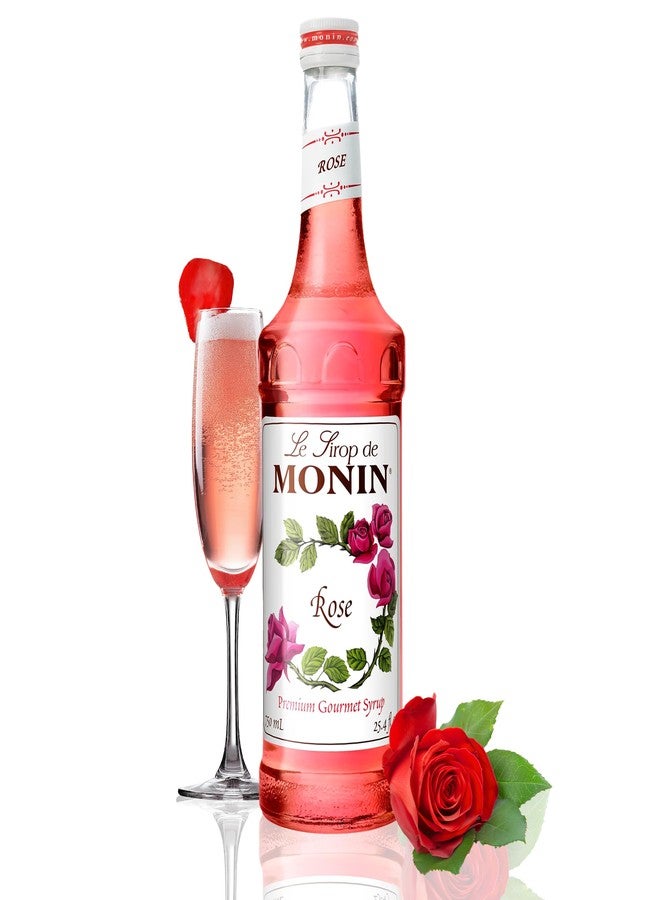 Monin - Rose Syrup, Elegant and Subtle, Great for Cocktails, Mocktails, and Soda, Gluten-Free, Non-GMO (750 ml) - Image 1